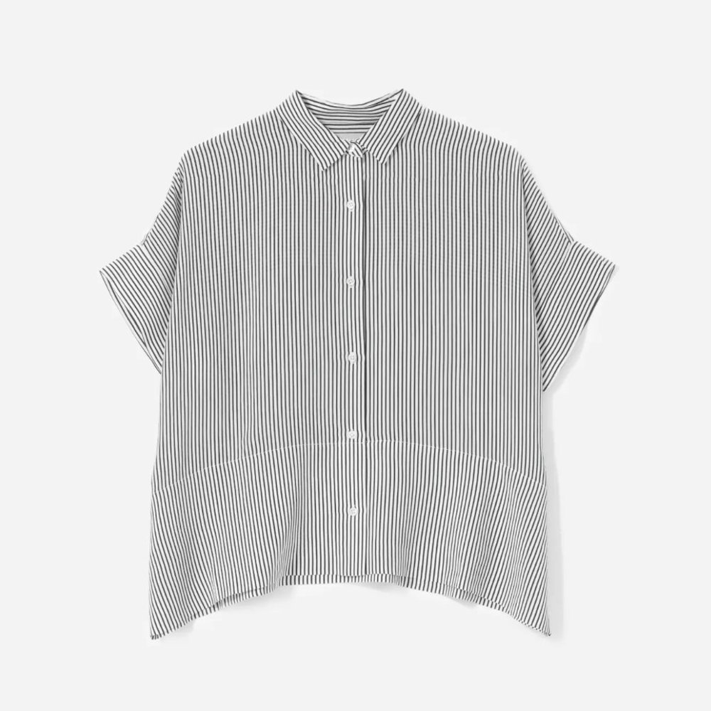 Everlane The Clean Silk Short-Sleeve Square Shirt